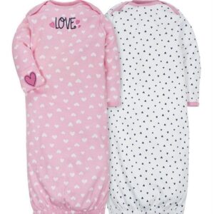 GERBER  BABY G 2PK LOVE-HEARTS GOWNS  $25.60 VAT