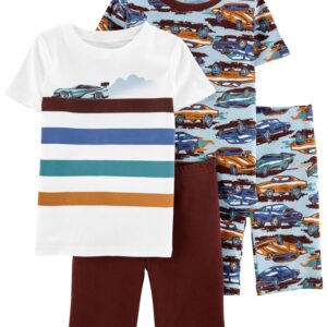 Carter's 4-Piece Race Car 100% Snug Fit Cotton PJs Vat $52.36