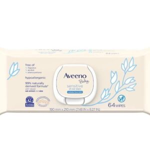 Aveeno Baby Sensitive Wipes 64CT Vat $7.98