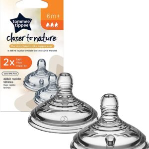 Tommee Tippee Closer to Nature Fast Flow Nipples 2pk VAT $16.37