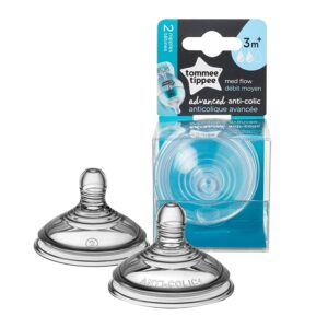 Tommee Tippee Advance Anti- Colic Medium Flow Nipples 2pk VAT $16.56