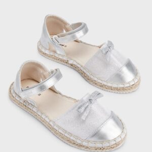 Mayoral Silver Jute Strap Shoes Vat $63.34