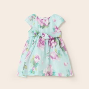 Mayoral Floral Linen Baby Girls Dress Vat $78.35