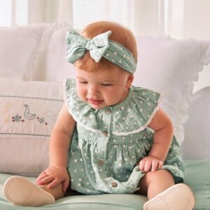 Mayoral Sustainable Cotton Dress with Headband Vat $56.02