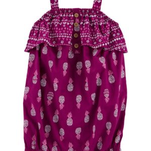 CARTER'S BABY GIRL PINEAPPLE JERSEY ROMPER VAT $24.25