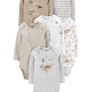 CARTER'S BABY BOY 6 PACK LONG SLEEVE BODYSUITS VAT $53.71