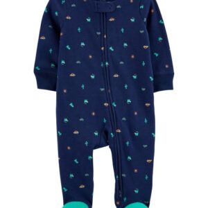 CARTER'S BABY BOY DINOSAUR 2-WAY ZIP COTTON SLEEP & PLAY PAJAMAS VAT $21.75