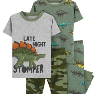 CARTER'S BABY BOY 4-PIECE DINOSAUR SNUG FIT COTTON/POLY PAJAMAS VAT $42.73