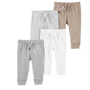 CARTER'S BABY  4-PACK COTTON PANTS- NEUTRAL VAT $54.28