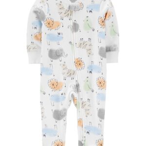 CARTER'S BABY BOY ANIMALS 2-WAY ZIP FOOTIE SLEEP & PLAY PAJAMAS VAT $21.75
