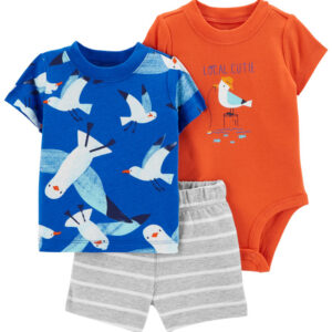 CARTER'S BABY BOY 3-PIECE SEAGULL LITTLE SHORT SET VAT $32.72