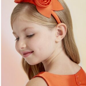 Abel & Lula Orange Headband w Three Satin Roses VAT $35.81