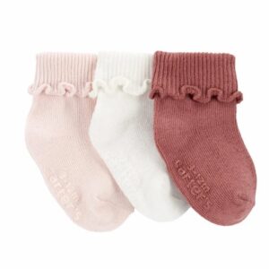 CARTER'S BABY GIRL 3-PACK ROLL CUFF BOOTIES VAT $14.63