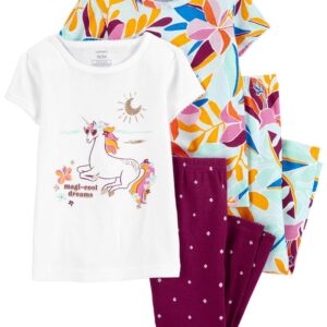 OshKosh B'Gosh Baby Girl 4-Piece Unicorn 100% Snug Fit Cotton Pajamas VAT $36.63