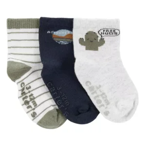 CARTER'S BABY BOY 3PK CACTUS SOCKS VAT $14.63
