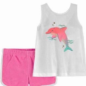 OshKosh B'Gosh Baby Girl 2-Piece Dolphin Tank & Short Set VAT $26.25