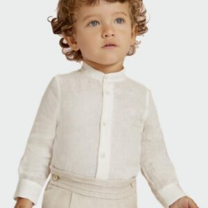 ABEL & LULA LINEN LONG SLEEVE SHIRT- CREAM VAT $45.00