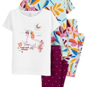 Carter's Big Girl 4-Piece Unicorn 100% Snug Fit Cotton Pajamas VAT $44.80