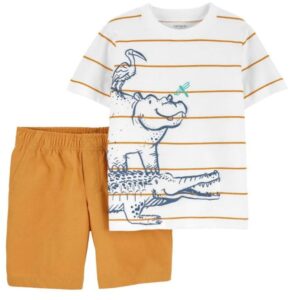 Carter's Baby Boy 2-Piece Hippo Jersey Tee & Short Set VAT $26.25