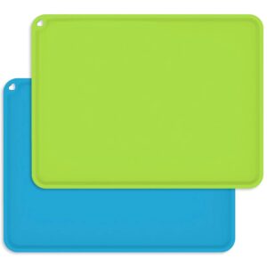 Kid's Non-Slip Silicone Placemats 2pk- Green/Blue VAT $19.77