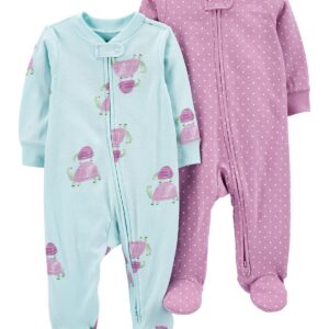 CARTER'S BABY GIRL 2-PACK 2 WAY COTTON SLEEP & PLAY PAJAMAS VAT $40.42
