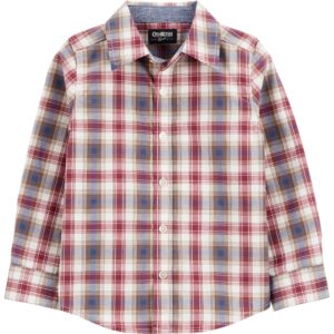Carter's Toddler Boy's Red & Blue Plaid Button Shirt VAT $32.15 $