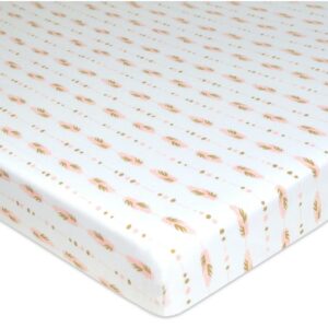 Jersey Knit Fitted Portable Mini Crib Sheet-Gold/Pink VAT $26.85