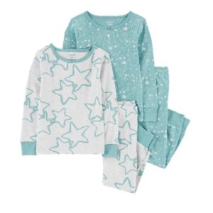 Carter's Baby Girl 4- Piece Stars Pajamas- Blue/White VAT $32.17