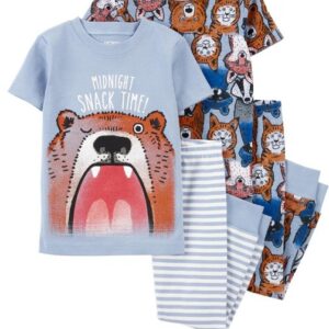 Carter's Baby Boy 4-Piece Bear Pajamas- Blue VAT $30.52