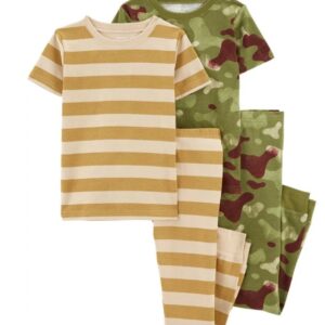 Carter's Big Boy 4-piece Camo Striped Pajamas VAT $37.40