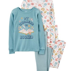 Carter's Big Girls 4-piece Reading Books Pajamas- Multi VAT $39.05