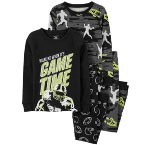 Carter's Big Boy 4-piece Football Pajamas- Black/Grey VAT $39.05
