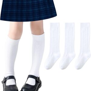 Girl's Knee-High Tube Socks- White VAT $12.40