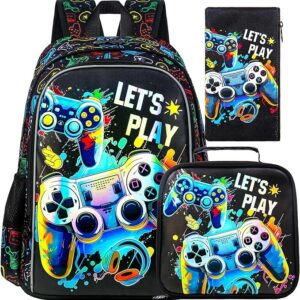 Boys Gamer Water Resistant Book Bag and Lunch Box VAT $59.38