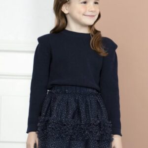 Abel & Lula Big Girls Tulle Glitter Skirt- Navy VAT $70.95