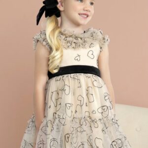 Abel & Lula Big Girl Ruffle Belted Dress- Negro VAT $126.39