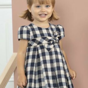 Abel & Lula Baby Girl Navy Plaid Dress VAT $95.21