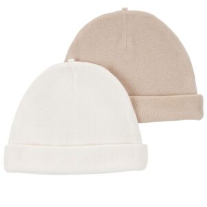 Carter's 2-Pack Baby Caps- White/Brown VAT $15.51