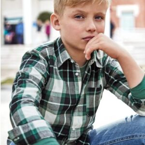 Mayoral Tween Boy Long Sleeve Button Down Shirt- Menta VAT $43.07