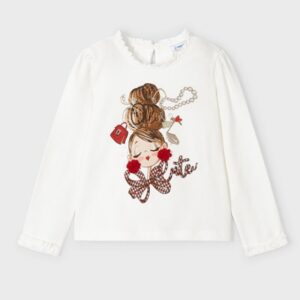 Mayoral Big Girl Blouse- Crudo/Rojo VAT $28.71