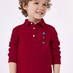 Mayoral Big Boy Long Sleeve Polo- Rojo VAT $38.28