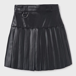 Mayoral Tween Girl Pleated Leather Skirt- Noche VAT $50.49
