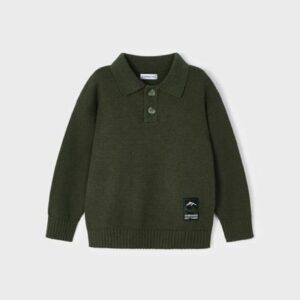 Mayoral Big Boy Polo Sweater- Olive VAT $47.85