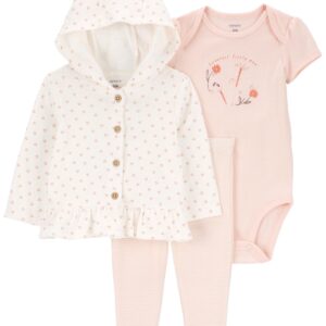 Carter's Baby Girl Dragonfly Bodysuit & Cardigan Set- Pink VAT $24.65