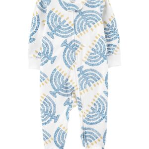 Carter's Baby Boy Hannukah 2 Way Zip Sleep & Play Pajamas VAT $15.54