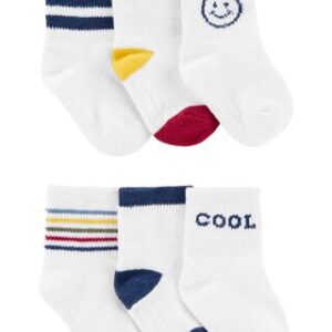 Carter's Baby Boy 6 Pack Smiley Sock Set VAT $18.81