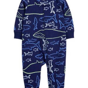 Carter's Baby Boy Sea Life 2 Way Zip Sleep & Play Pajamas- Navy VAT $15.54