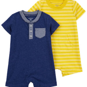 Carter's Baby Boy Striped Romper Set- Yellow VAT $27.64