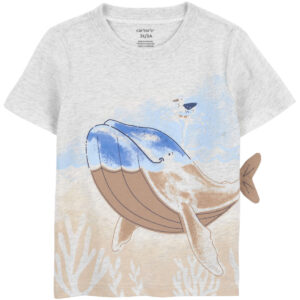 Carter's Toddler Boy Grey Whale T- Shirt VAT $18.57
