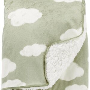 Carter's Baby Boy Clouds Plush Blankets- Green VAT $22.00